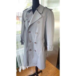 Vintage 90s London Fog wool lined trench coat, grey, lined, gender neutral